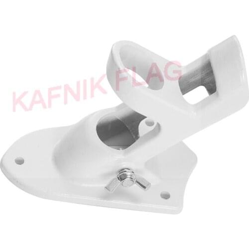 KAFNIK,Houkiper Durable Aluminium Alloy Flag Pole Holder Mounting Wall Mount Flagpole Bracket White Multipurpose Bracket Flag