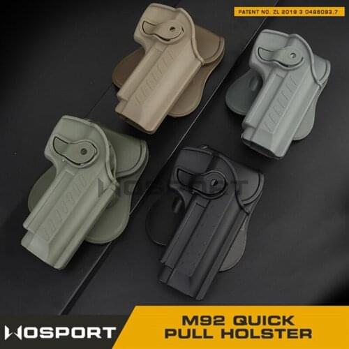 Beretta 92 92FS Quick Pull Holster Hunting Right Hand Tactical 360 Degrees Rotatable Outside Waistband Paddle Belt Holster