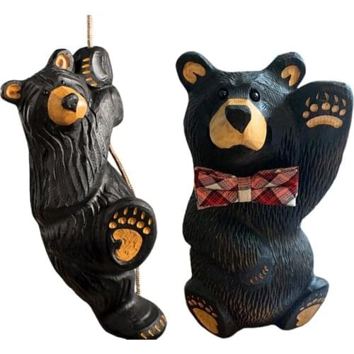 Small Bear Statue Anti-corrosion Cute Stable Bear Statue Resin Toy Sclupture Craft Decoration for Home
