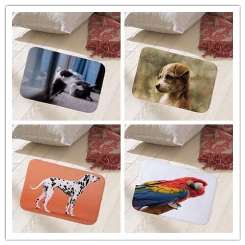 Cute dogs printed 40x60cm floor mat hallway doormat suede Welcome entrance door mat