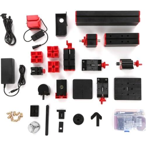 Mini DIY Machine Lathe 6 in 1 Motorized Transformer Multipurpose Machine Jigsaw Grinder Driller Plastic Metal Lathe Wood Lathe