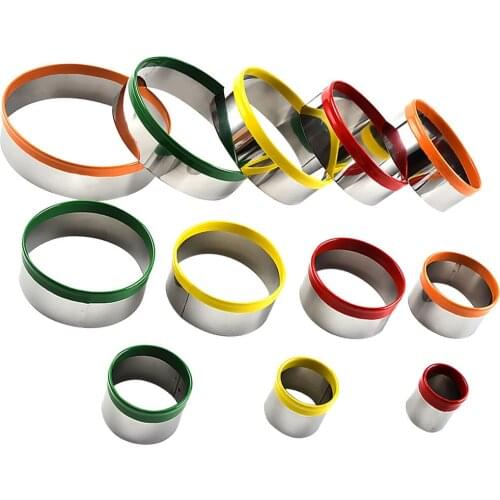 12Pcs Round Cookie Molds Set Stainless Steeel Sugar Biscuit Pastry Rings Cake Baking Moulds DIY Cookie Making Mold