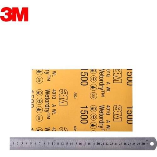 3M car paint surface scratch polishing sandpaper 401Q beautiful grain sandpaper for polishing P1500 mesh 5.5IN*9IN*10 sheets