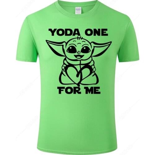 2021 New Summer Cotton Tee Baby Yoda Printed T Shirt Men Women Short Sleeve T-shirt Male Fashion Cool Streetwear Clothing J13