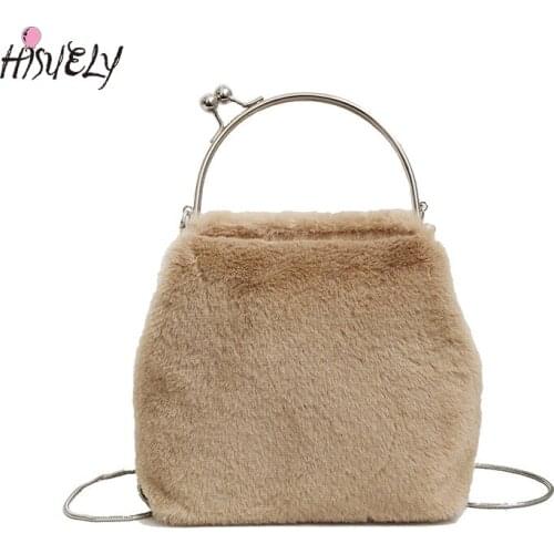 2021 New Crossbody bags for women Bucket Bag Shoulder Bag Plush fur Retro Fashion leisure Female Designer Women Messenger Bag Q3
