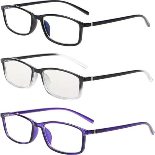 Men Women Classic Rectangle Frame Anti Blue Light Radiation Computer Glasses Plain Glasses
