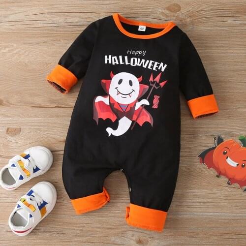 Halloween Clothes Baby Girl Clothes Winter Cotton Lovely Cartoon Demon Long Sleeve Baby Romper Festival Baby Boy Clothes 0-18M