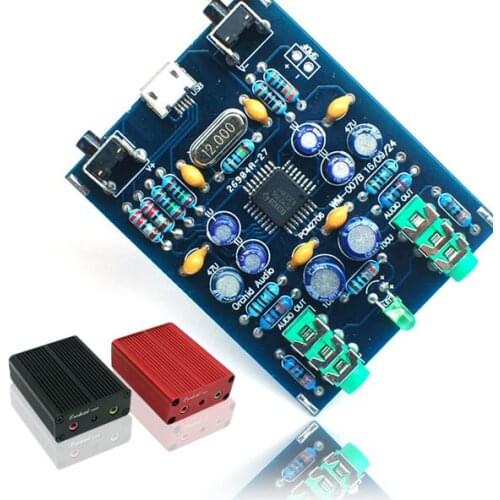 PCM2706 USB DAC Sound card e amplifier board Supports sample rate 32K , 44.1K ,48K Hz