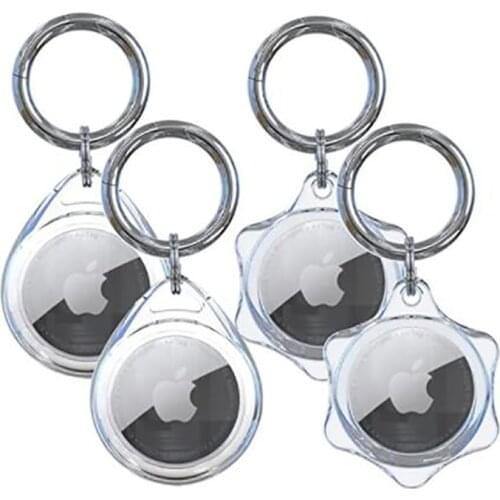 Transparent TPU Cover for Apple Airtags Track Key Ring Shell With Keychain Anti-scratch Accessories Protector Apple Air Tag Case