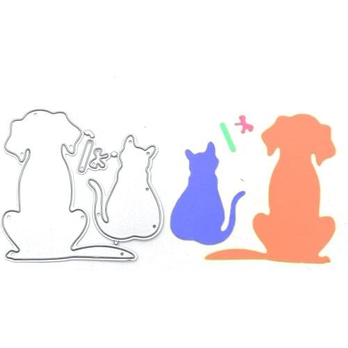 Julyarts The backs of the two dogs Die Cuts for Card Making Stencils For DIY Embossing Scrapbook Album Paper Card Decoration