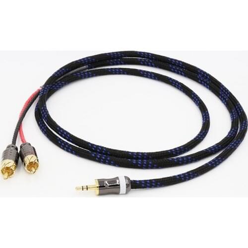 313R hifi audio cable 2 rca to 3.5MM hifi 1 to 2 audio video cable