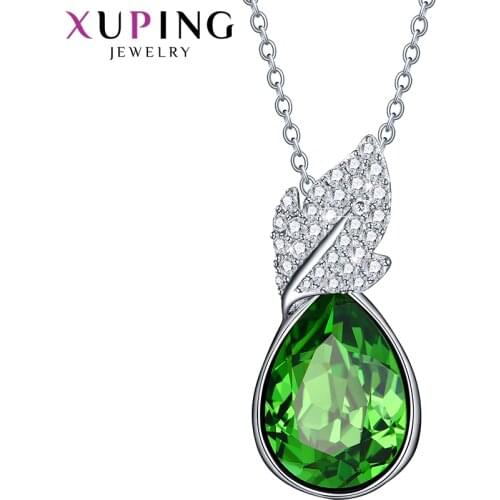 Xuping Jewelry Fashion European Style Crystals Pendant Necklace for Women Elegant Party Gifts 40297