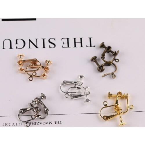 10pcs diy jewelry accessories handmade material false ear clips invisible adjustable spiral pierced ears