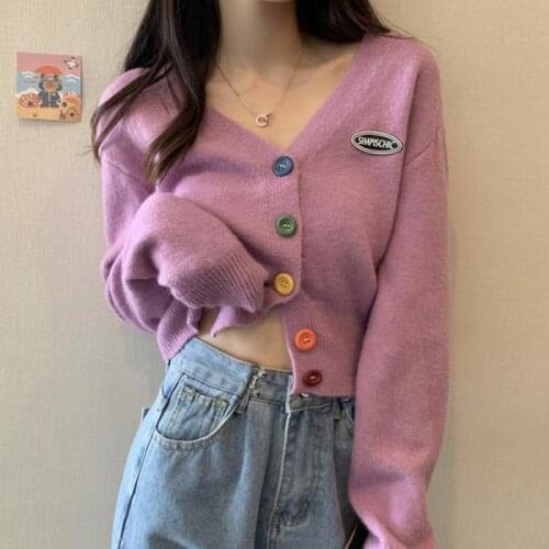 Woman Sweaters Cardigan Autumn Womens Autumn Top Gentle Knitwear Womens Loose V-neck Sweater Cardigan Coat Sueters De Mujer