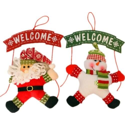 1Pcs Merry Christmas Cute Santa Claus Snowman Door Hanging Christmas Tree Home Decor Ornaments Xmas Gift New Year Decoration
