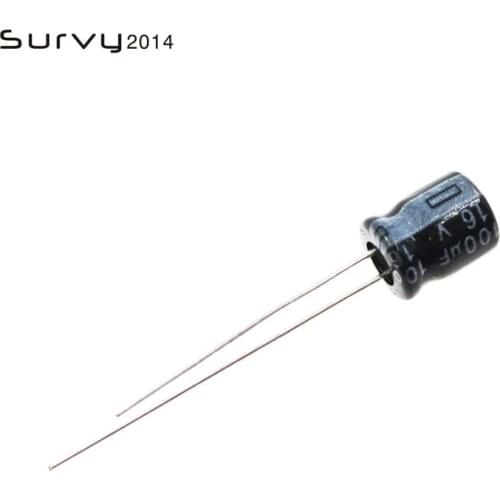 100/200PCS 100uF 16V Practical Radial Lead 5X7MM Aluminum Capacitors
