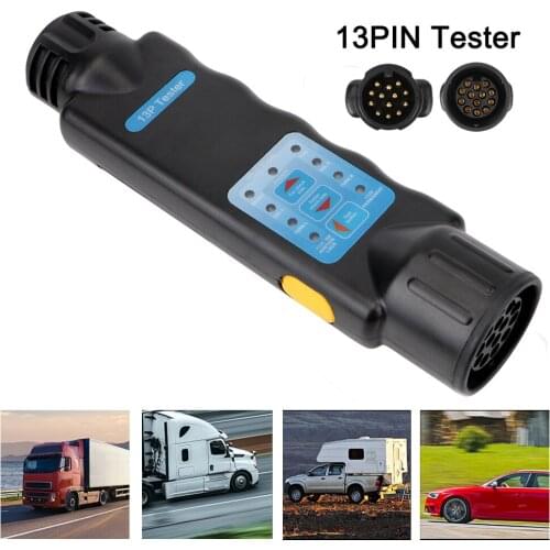 Universal Car Truck Caravan Accessories Diagnostic Tools Wiring Circuit Light Test 13 Pin 12V Trailer Plug Socket Tester
