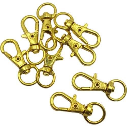 200piece/Lot Gold Plated 32mm Swivel Lobster Clasp Clips Hook Clasps For Keychains Making SLC-02