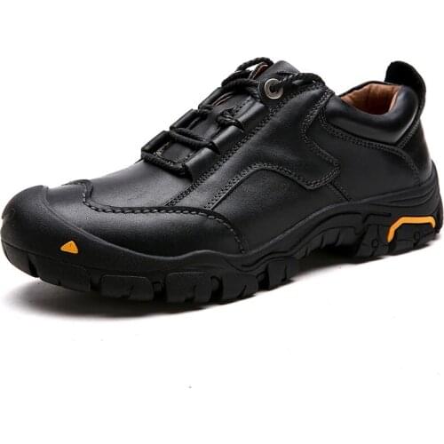 2021New Durable Mens Safety Shoes Genuine Leather Oxford Shoes Waterproof Casual Shoes For Men Comfortable Work Sneakers Male