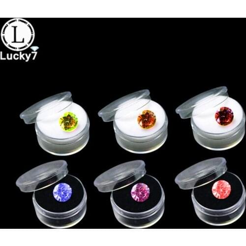 30pcs/lot White Clear Round Diamond Display Box Plastic Beads Jewelry Case Storage Box Gem packaging Organizer
