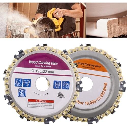 5 Inch Chain Grinder Chain Saws Disc Woodworking Chain Plate Tool 5 Inch Multi-Functional Wood Carving Disc Angle Grinding Tool