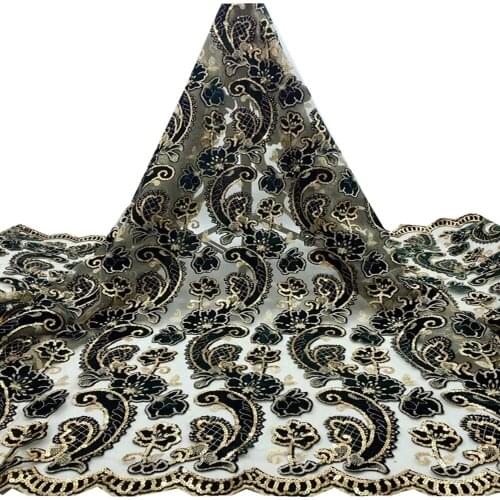African Lace Fabric 2021 High Quality Sequins Lace Embroidery French Tulle Nigerian Lace Fabrics For Wedding Dress XH-200