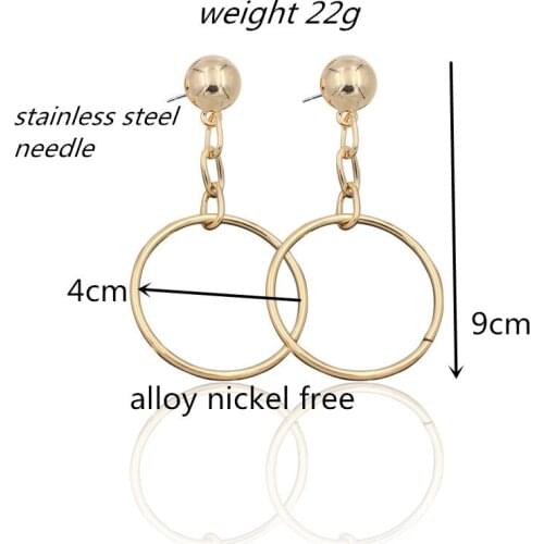 Big round ethnic circle hyperbole hollow out round dangle earrings for women girls gifts jewelry high quality fce020