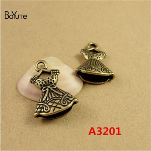 BoYuTe (50 Pieces/Lot) 22*15MM Antique Bronze Plated Alloy Beautiful Skirt Charm Pendant Charms Jewelry Diy Pendants Finding