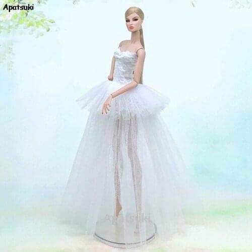 Pure White Fashion Doll Outfits For Barbie Clothes Dress Multi-layer Wedding Dresses 1/6 BJD Dolls Accessories Kid Toys DIY