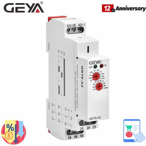 GRT8-A/B Delay On or Delay Off Time Relay 12V 24V 48V 110V 220V DIN Rail Timer Relay Module with CE CB ROHS Certificate