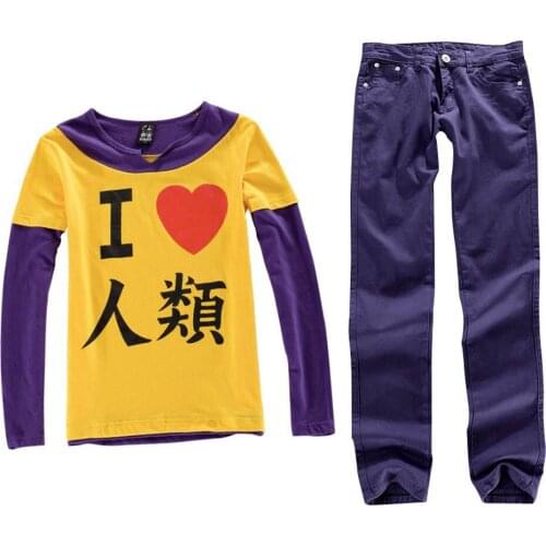Cute Unicorn Anime No Game No Life Sora Cosplay Costume Long Sleeve T-Shirt + Pants mens tops trousers boys clothes