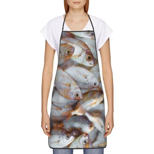 Fish Kitchen oil resistant wreath Beef kitchen aprons restaurants for Women 72*52cm
