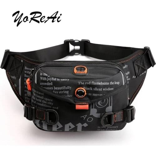 YoReAi 2021 Outdoor Riding Waist Bag Multifunctional Sports Men Chest Bags Waterproof Nylon Cloth Crossbody Trendy Letter Pack