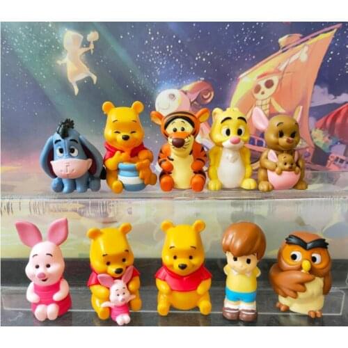 Cartoon animal toys bear Owl pig tiger rabbit Figure toy 12pcs /set for kids