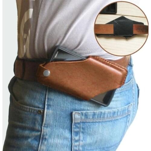 Men Phone Carrier Belt Hip Pouch Hanging Waist Bag Holster Wallet PU Leather 20CA