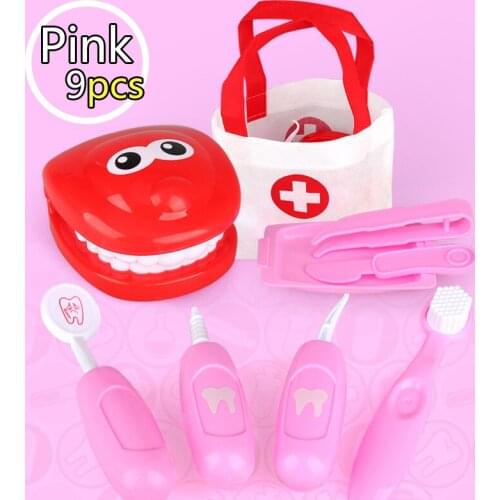 Training Children Brushing Teeth Early Education Educational Life 9 PCS Doctor Medical Tool Game House Role Playing Toy Gift