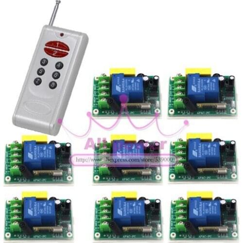 220V 30A Single channel remote control switch remote receiver for door window 1 transmitter control 8 relays