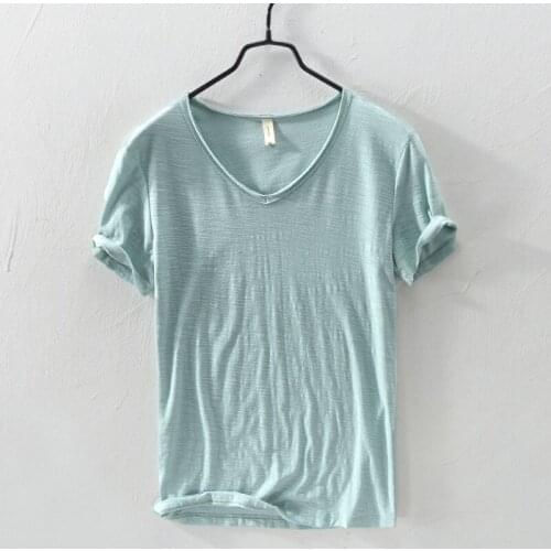 Drop shipping t shirt men summer 100% cotton solid t-shirt mens casual tshirt male short sleeve plus size 3XL