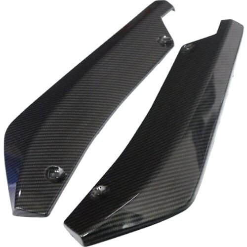 2Pieces 445mmCar Rear Bumper Lip Splitter Carbon Fiber Protectors Anti-crash Diffuser