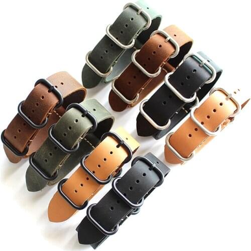 Watches Accessories NATO Strap Genuine Leaterh Strap NATO Genuine Leather Strap