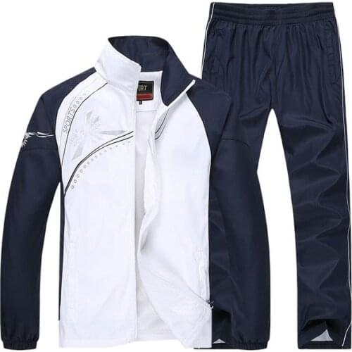 Spring Autumn Tracksuit Men Jacket + Pants Two Piece Sets Casual Track Suit Running Sportswear Sweatsuit sporting Clothing M~5X