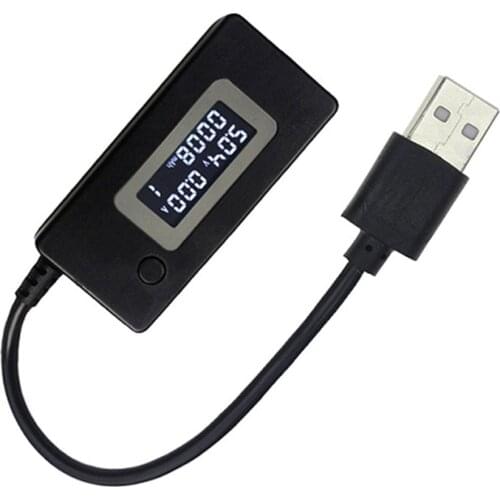 USB Charger Tester Digital Micro LCD USB Mini Current And Voltage Detector Mobile Power Meter Testing Device Black