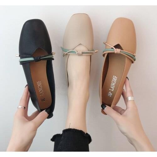 Butterfly-knot Women Shoes Pointed Shallow Fashion Light Color Ms. Peas Shoes Luxury Female Designer O5-52