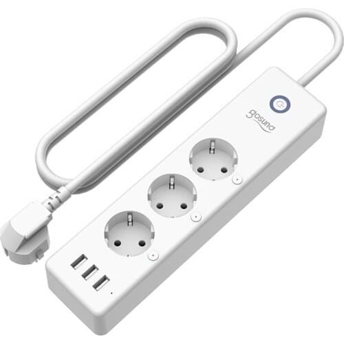 Gosund 16A EU TUYA WIFI Smart Power Strip With 3 USB Ports, Independent Switch, Multi-Plug For Alexa Google Home Smart Life