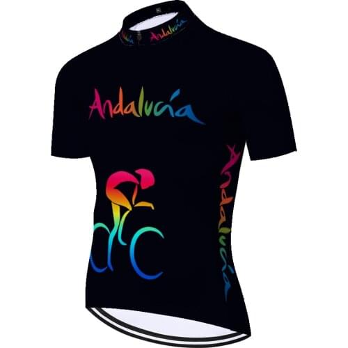 Cycling jersey andalucia ropa ciclismo hombre summer quick dry breathable short sleeve bicycle jersey equipamento ciclismo homem
