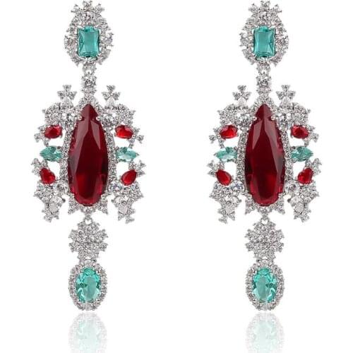 Vintage Cubic Zircon CZ Drop Earrings, Crystals Dangle Earring for Bride, Women Girl Birthday Party Jewelry CE10933