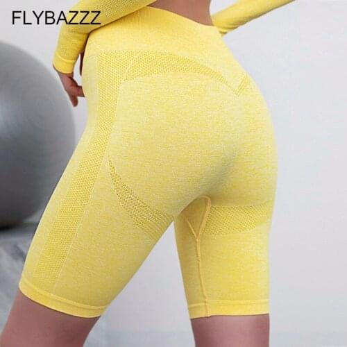 Women Seamless High Waist Booty Yoga Shorts Summer Fitness Gym Sports Running Fitness Sport Shorts Skinny High Elastic Leggings