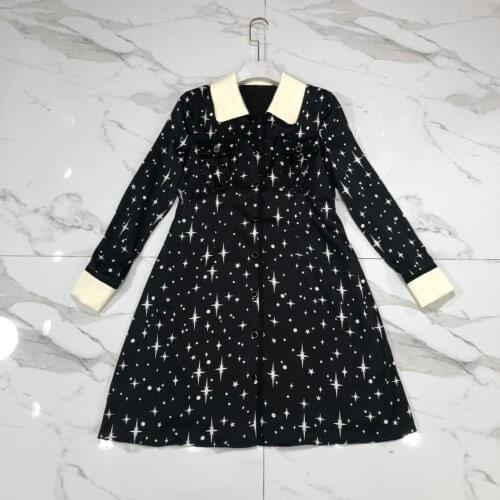2020 new arrival spring summer black and white dress for women and cute design start formal party and evening dress for femme