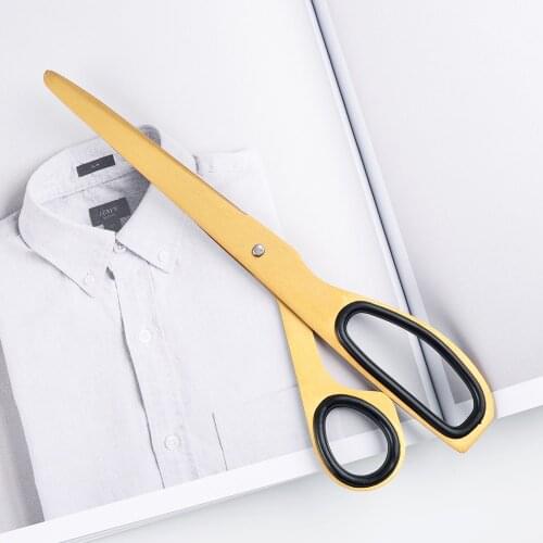 Golden Stainless Steel Scissors Household Office Ribbon-cutting Scissors Asymmetry Fabric Dressmaking Tailor Shear Cutting Tools