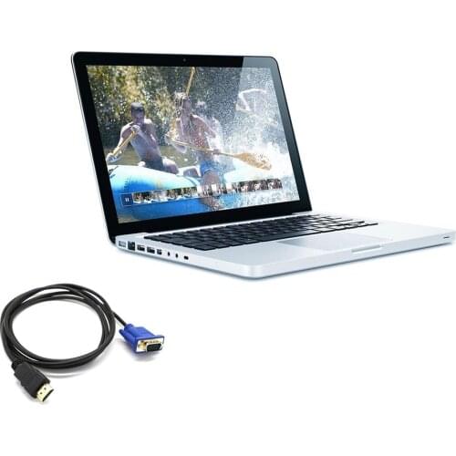 1M HDMI-compatible Cable HDMI-compatible To VGA 1080P HD With Audio Adapter Cable Converter Adapter With Audio Video